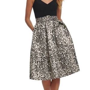 Eliza J Fit & Flare Leopard Print Cocktail dress